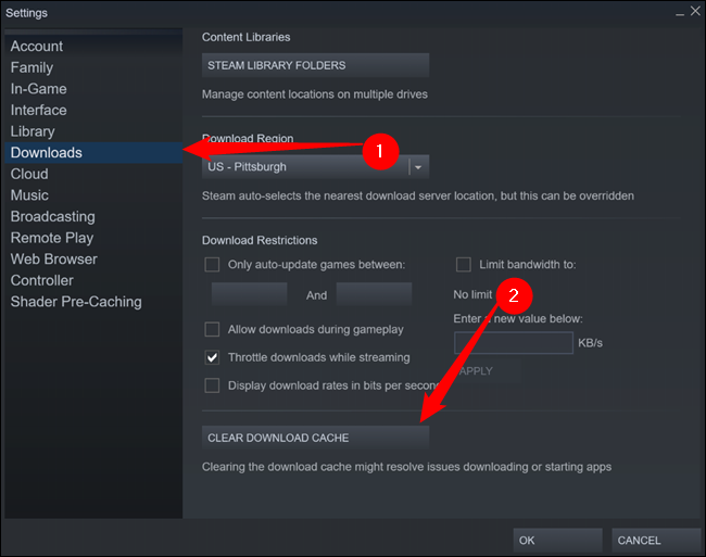 click-Downloads-then-click-Clear-Download-Cache