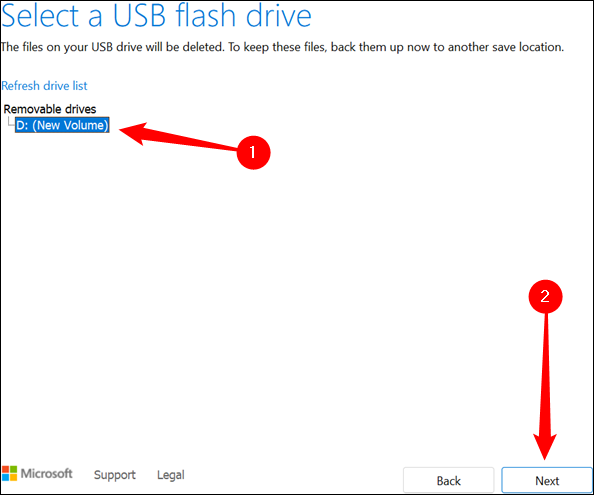 select-your-USB-drive-and-then-click-next