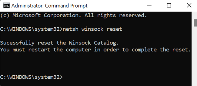 如何（以及为什么）在 Windows 上执行 netsh winsock 重置