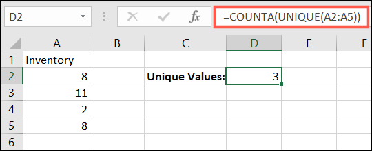 如何计算 Microsoft Excel 中的唯一值