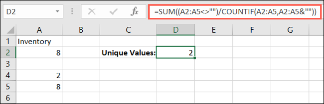 SumCountifFunctionsFiltered-ExcelCountUnique