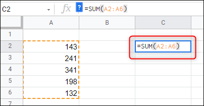 The-SUM-function-in-cell-C2.