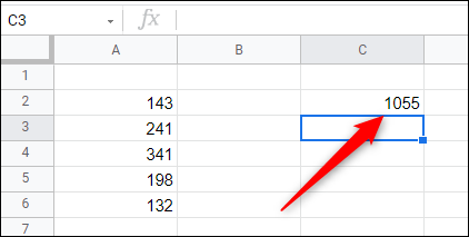The-sum-of-the-numbers-in-column-A.