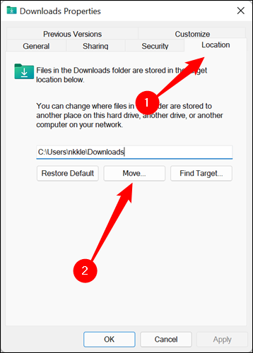 click-location-tab-then-hit-move