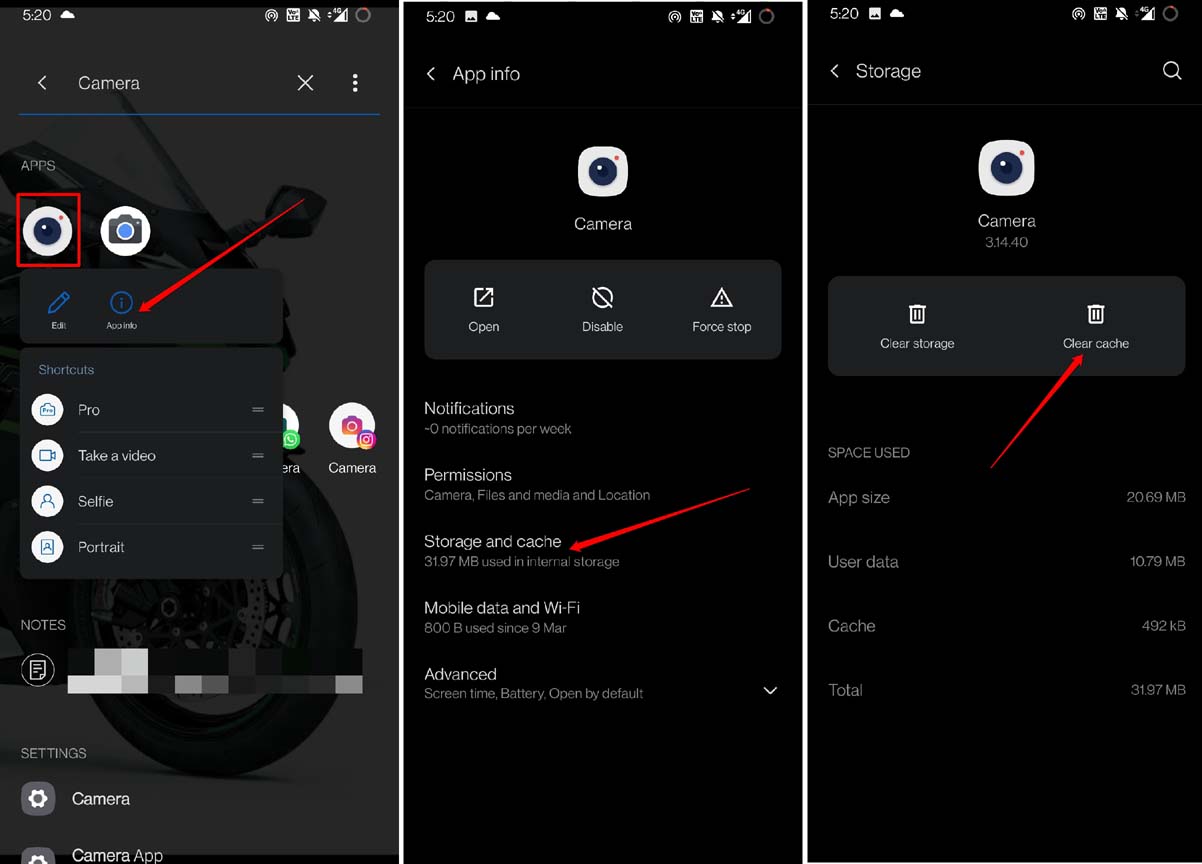 clear-cache-of-Android-camera-app