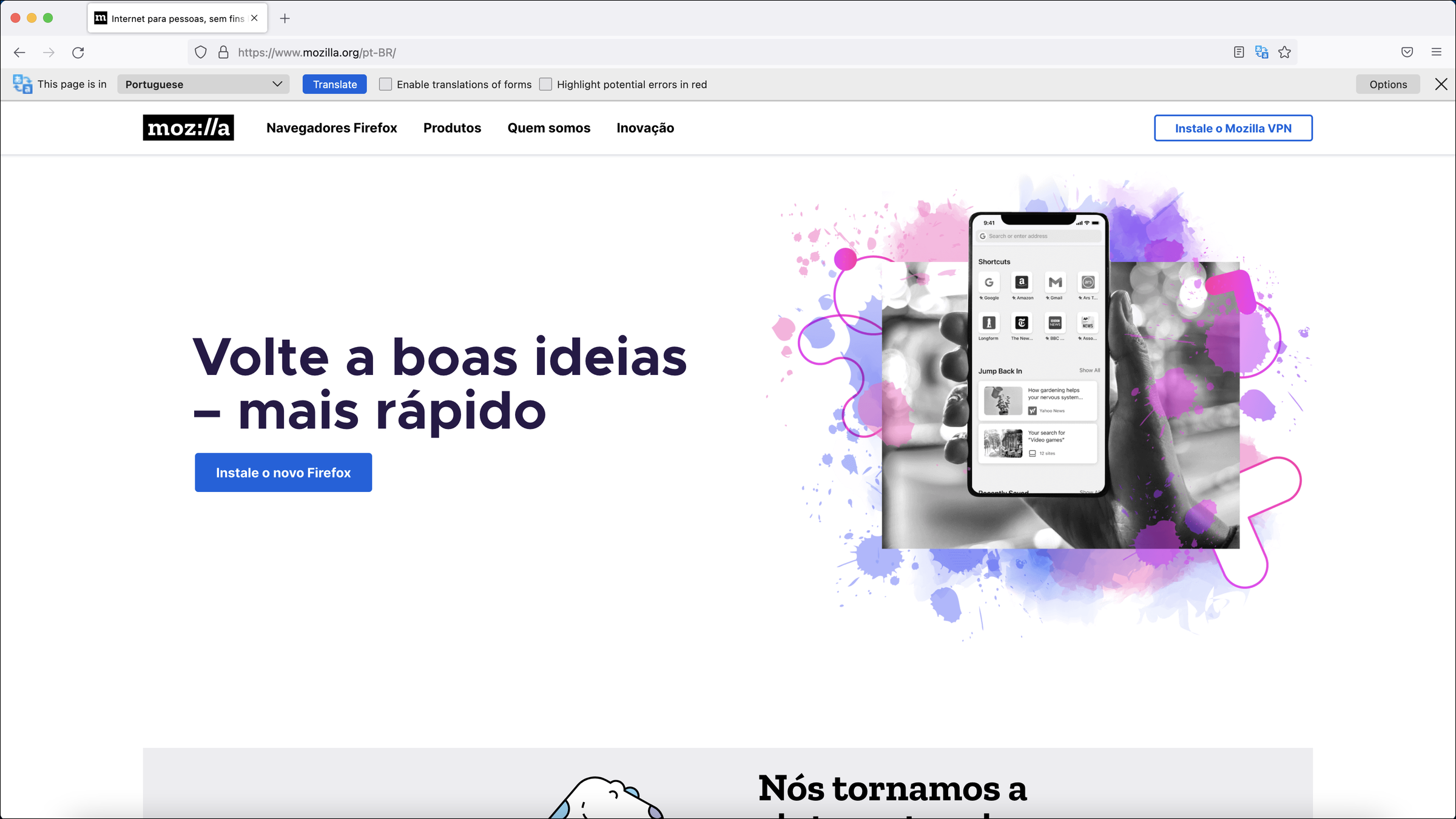 Firefox 现在可以在不牺牲隐私的情况下翻译页面 Firefox 现在可以在不牺牲隐私的情况下翻译页面
