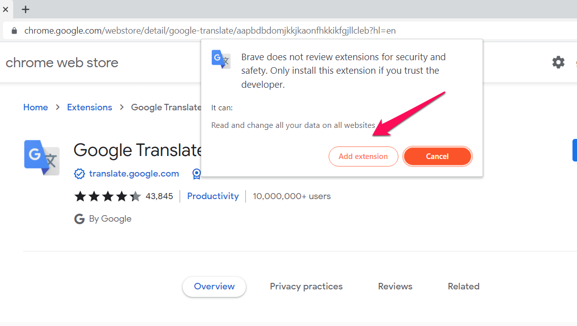 如何在 Brave 浏览器上自动翻译网页？