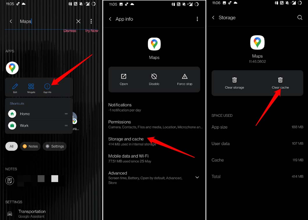 clear-cache-of-Google-Maps-Android