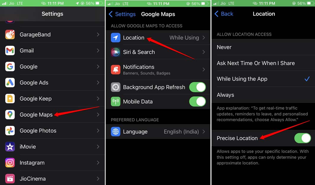 enable-precise-location-Google-maps-iOS
