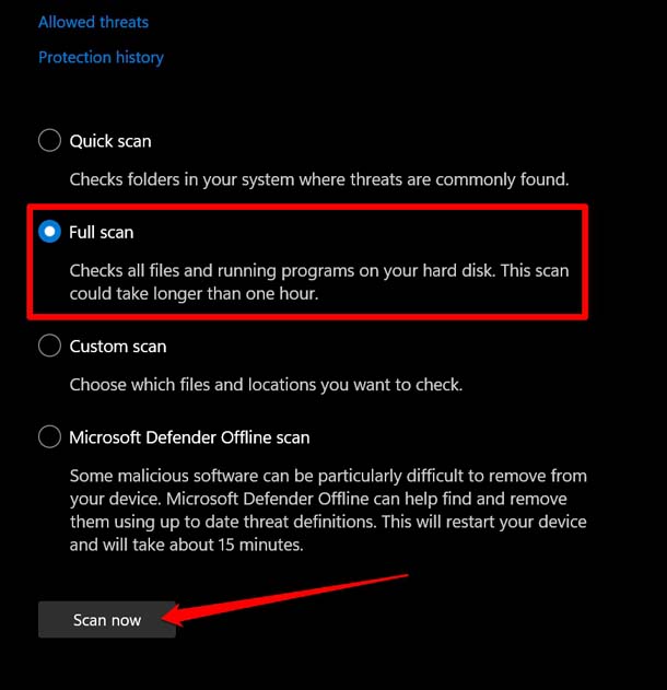 perform-full-system-scan-Windows