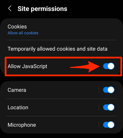 Enable_Allow_JavaScript_toggle_button_in_Samsung_Internet