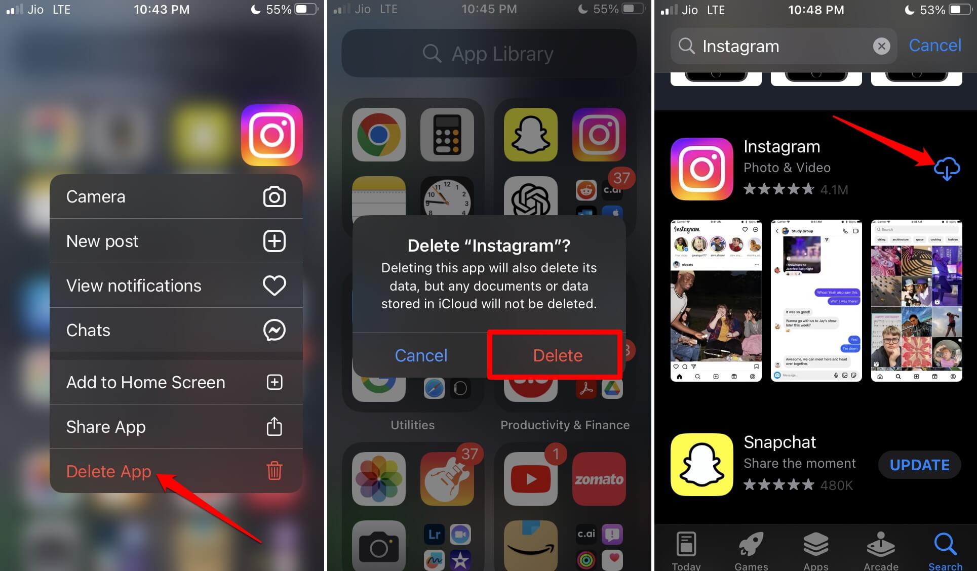 delete-Instagram-from-iPhone-and-reinstall-the-app-1-1