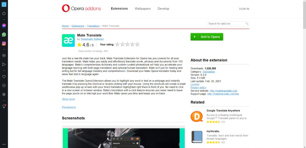 Mate-Translate-Opera-Add-on