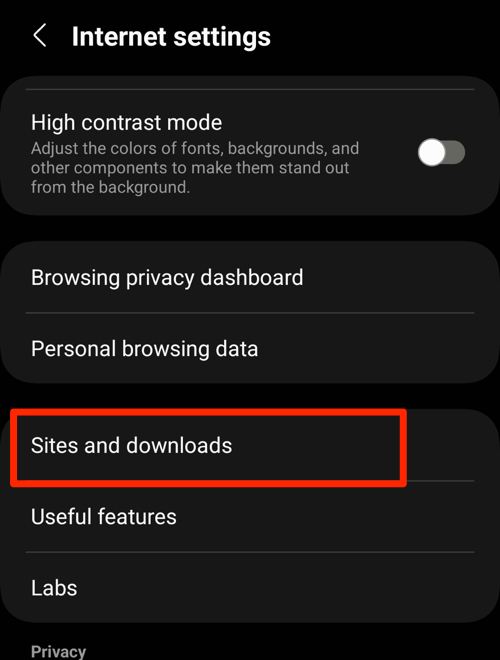 Sites_and_downloads_settings_menu_in_Samsung_Internet