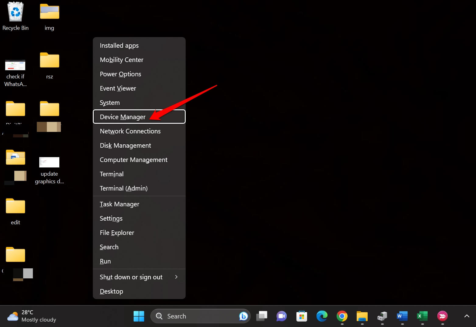 open-Windows-device-manager
