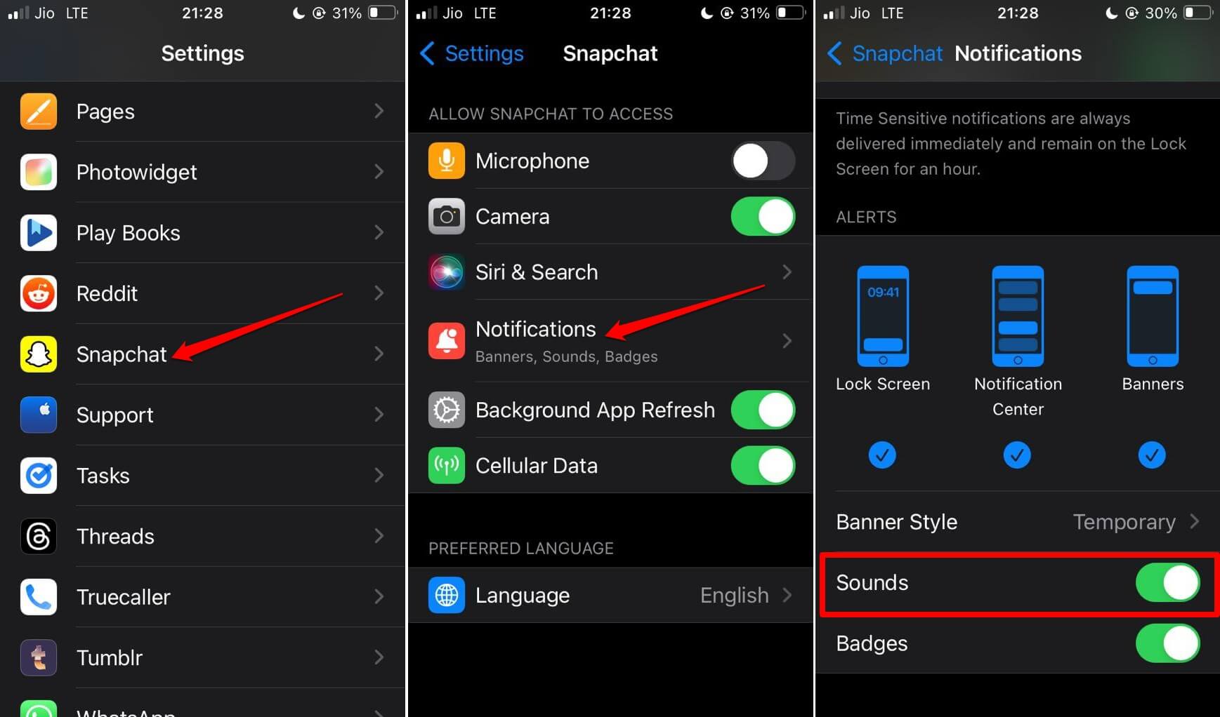 enable-Snapchat-notification-sound