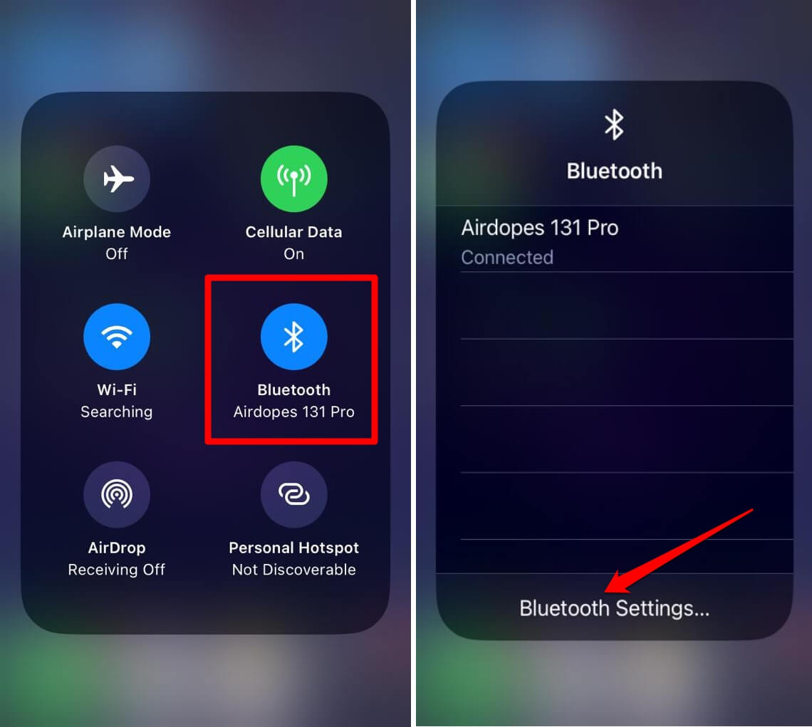 iPhone-Bluetooth-settings