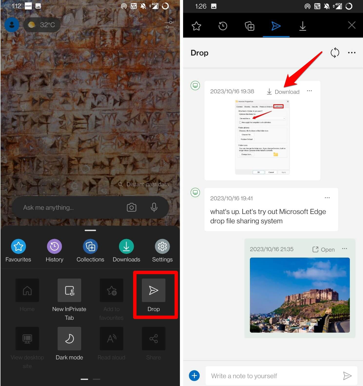 如何使用 Microsoft Edge Drop 传输文件 如何使用 Microsoft Edge Drop 传输文件