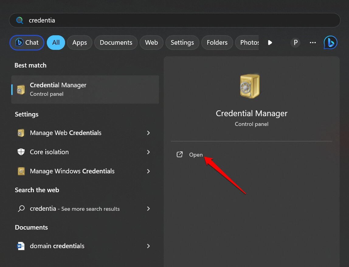 open-Windows-credential-manager