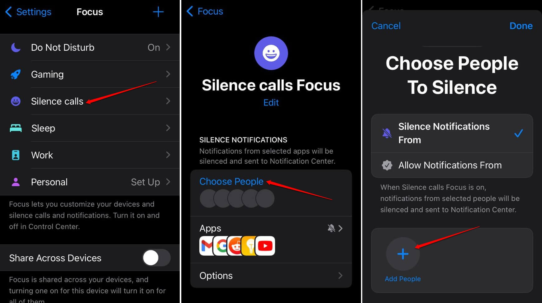 select-contacts-to-silence-calls-on-iPhone