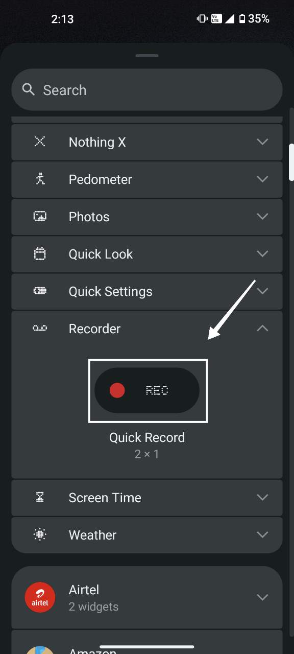 select-the-recorder-widget