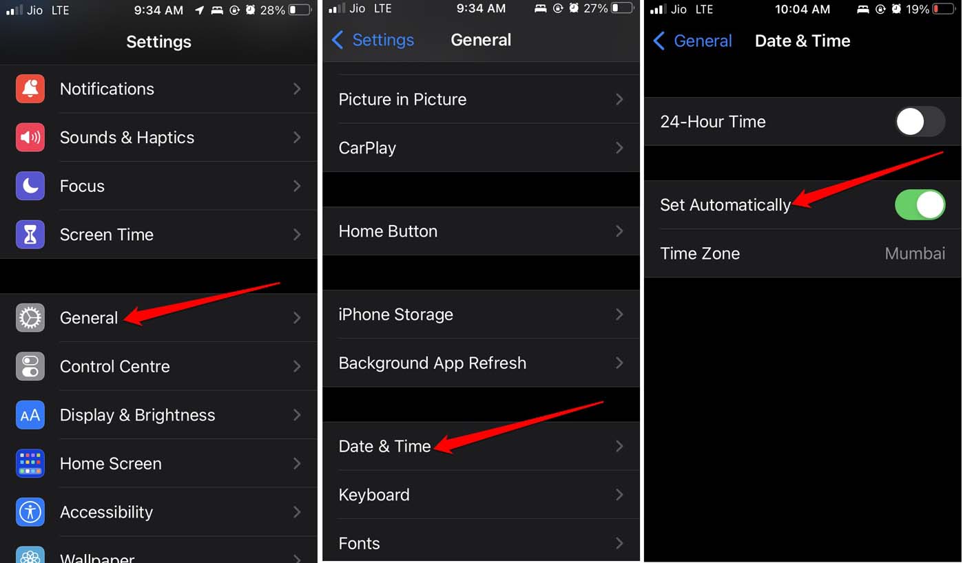 set-automatic-time-on-iPhone