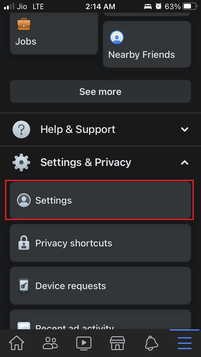 tap-on-Facebook-settings-1