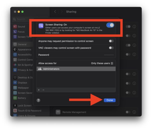 如何在MacOS Sonoma和Ventura中启用屏幕共享 如何在MacOS Sonoma和Ventura中启用屏幕共享