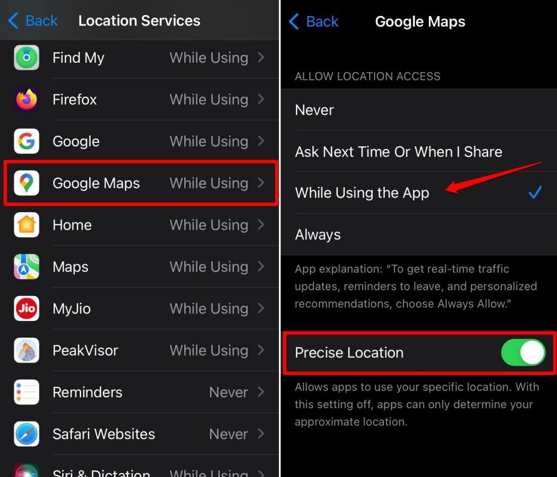 turn-on-precise-location-for-Google-maps-on-iPhone