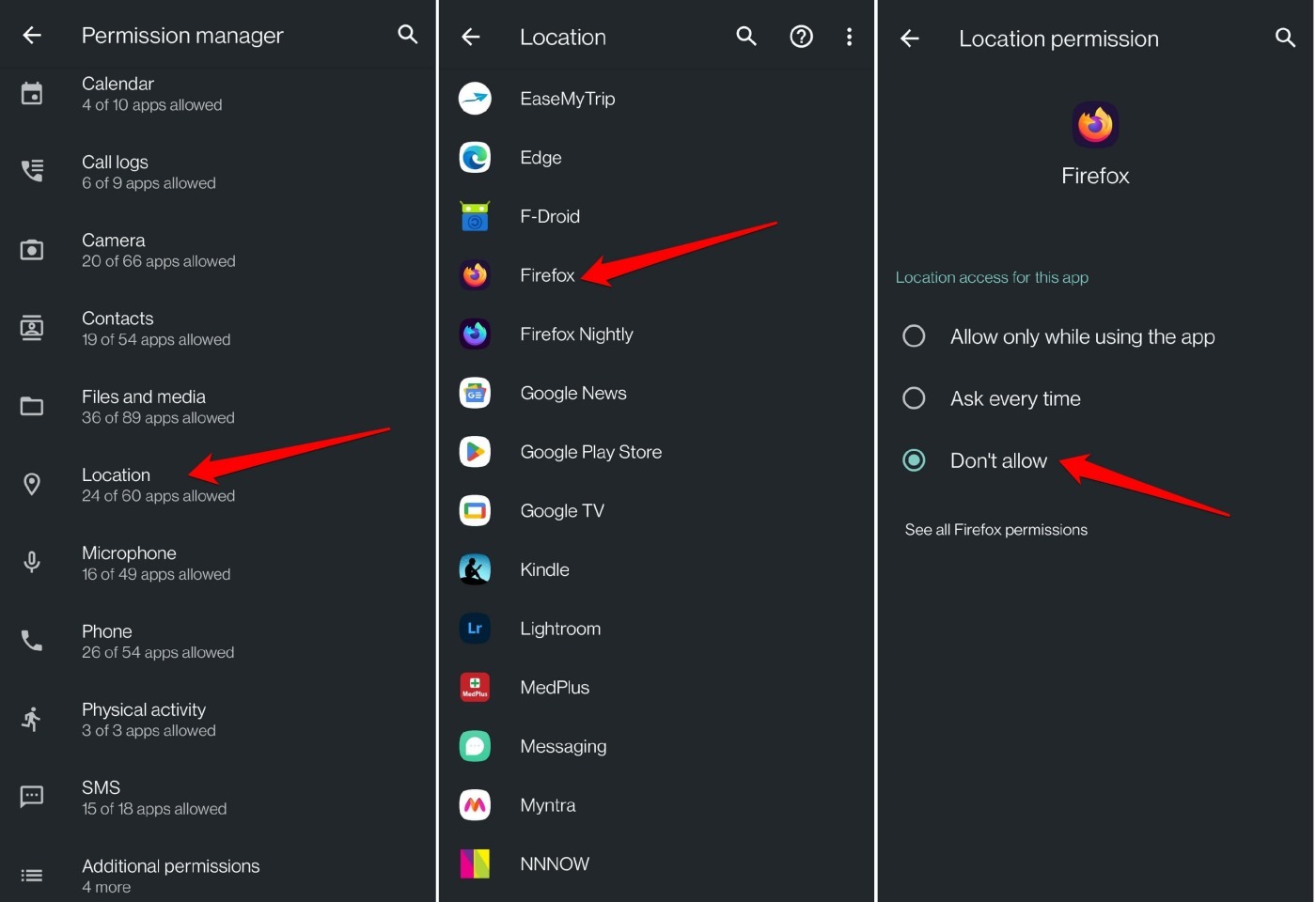 block-geolocation-permission-for-Firefox-in-Android-settings