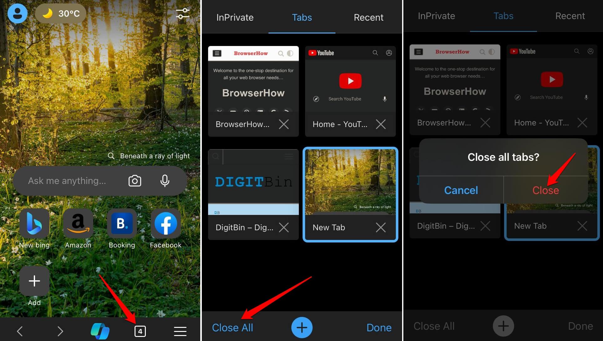 在 iPhone 和 iPad 上的 Edge 中打开新选项卡并启动 InPrivate 模式 在 iPhone 和 iPad 上的 Edge 中打开新选项卡并启动 InPrivate 模式