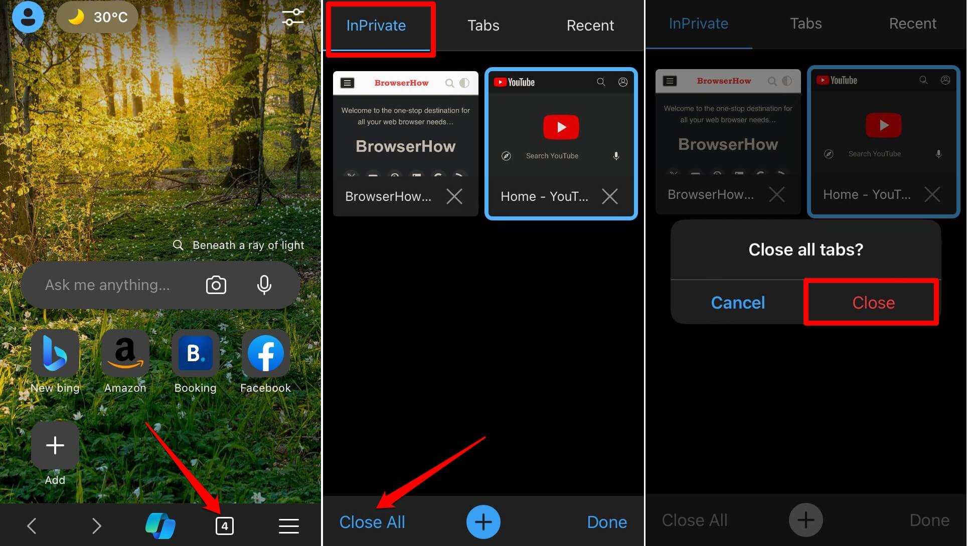 在 iPhone 和 iPad 上的 Edge 中打开新选项卡并启动 InPrivate 模式 在 iPhone 和 iPad 上的 Edge 中打开新选项卡并启动 InPrivate 模式